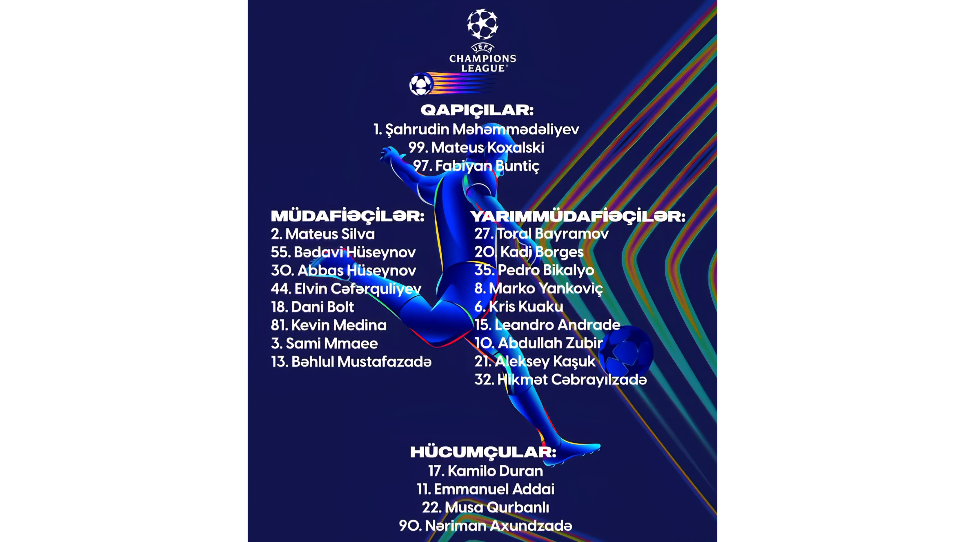 "Qarabağ"ın Çempionlar Liqası heyəti 