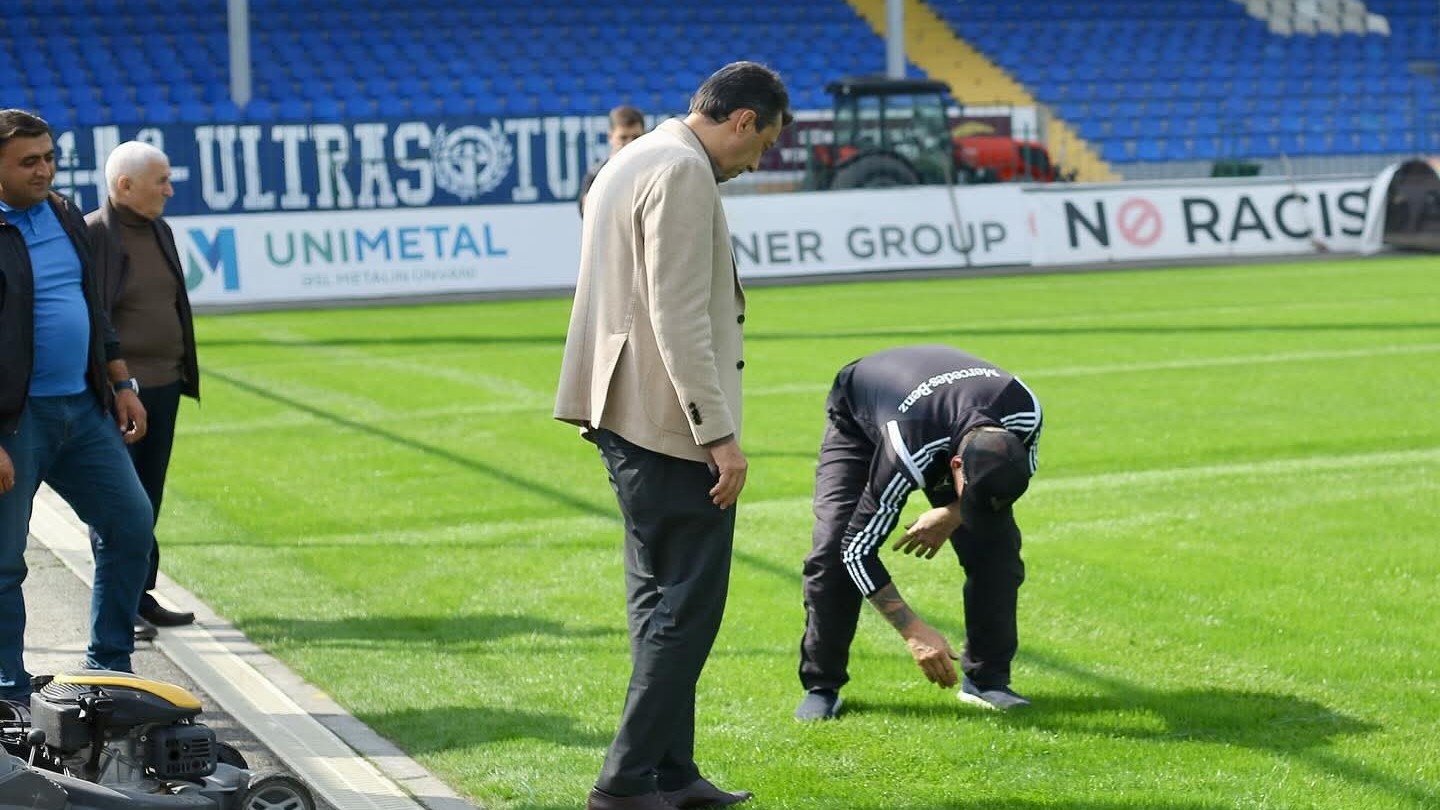 Ehtiram Quliyev "Turan"ın yeni meydançasını yoxladı - Foto