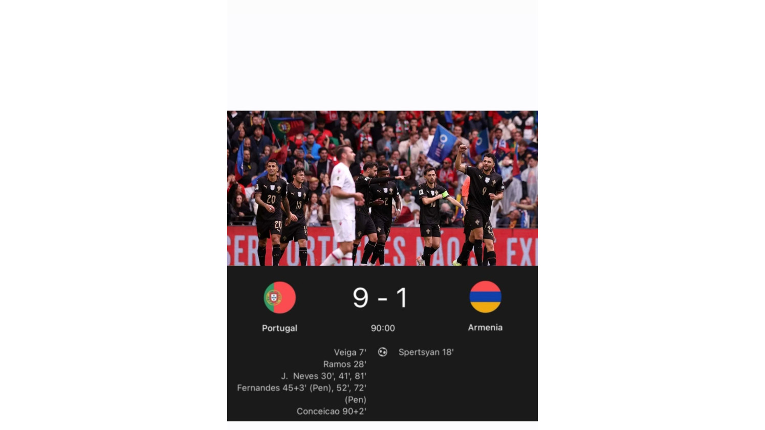 Portuqaliya erməniləri darmadağın etdi