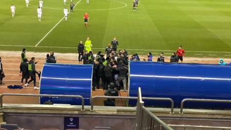 Video: "Sabah"ın məşqçisi Valerio Zuddas "Qarabağ"ın məşqçisi Müşfiq Hüseynova ədəbsizlik etdi