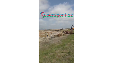 Ağdamda yeni tikilən "İmarət" stadionu - Video