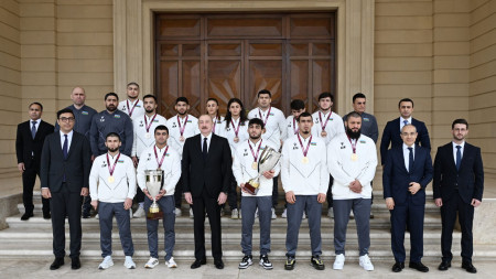 İlham Əliyev Avropa çempionlarını qəbul etdi