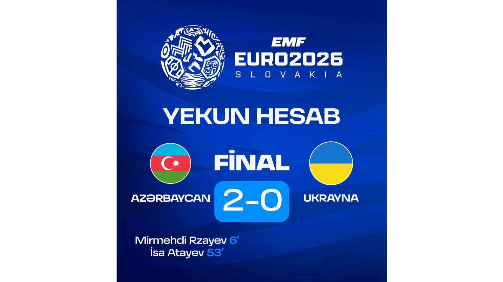 Azərbaycanın minifutbol yığması ikiqat Avropa çempionu oldu