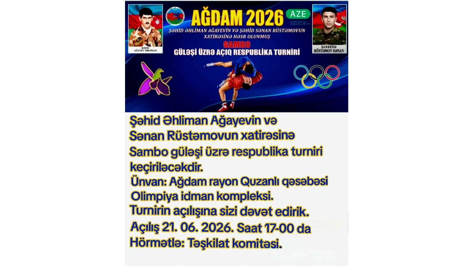 Ağdamda Şəhidlərin xatirəsinə turnir keçiriləcək