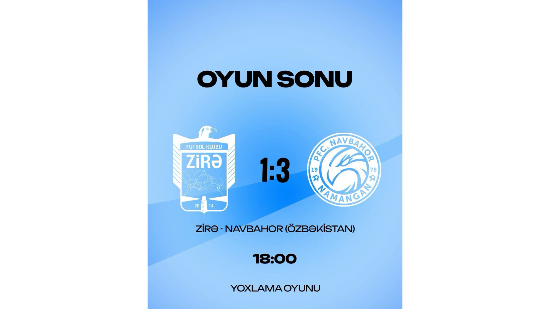 "Zirə" özbəklərə məğlub oldu