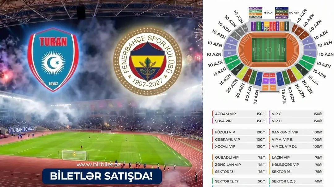 "Turan" - "Fenerbahçe" oyununun biletləri satışda