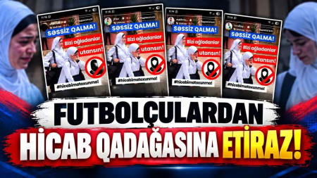 Azərbaycanın futbolçuları hicab qadağasına etiraz etdi - Foto